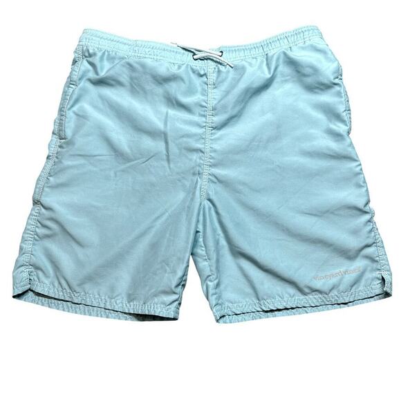 Vineyard Vines Mens Swim Trunks Light Blue with Orange Logo Size Small - Picture 1 of 4